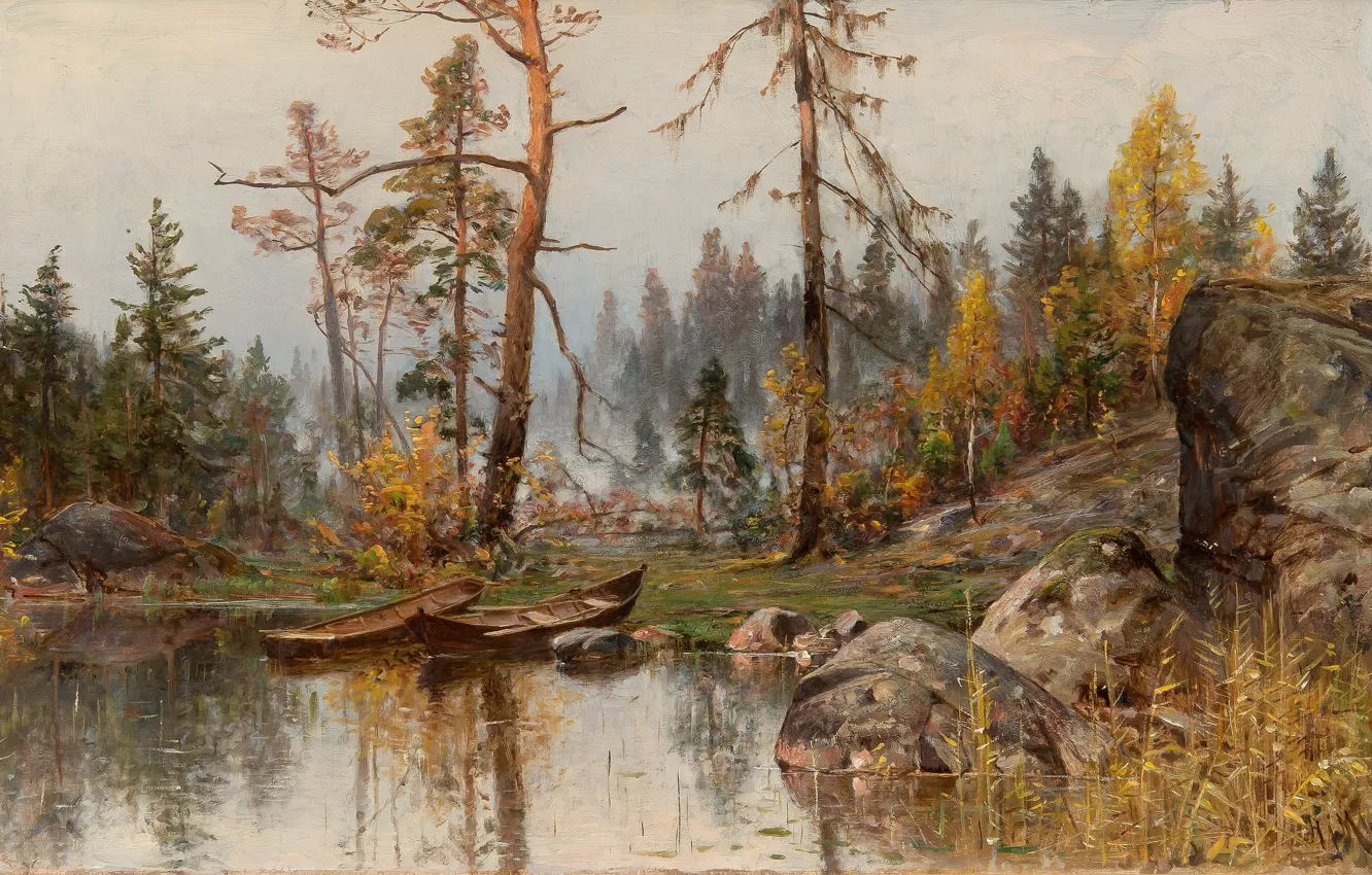 Photo wallpaper autumn mood, Autumn Mood, After His Discharge, He Left Russia Items Munsterhielm Almy, a Finnish …