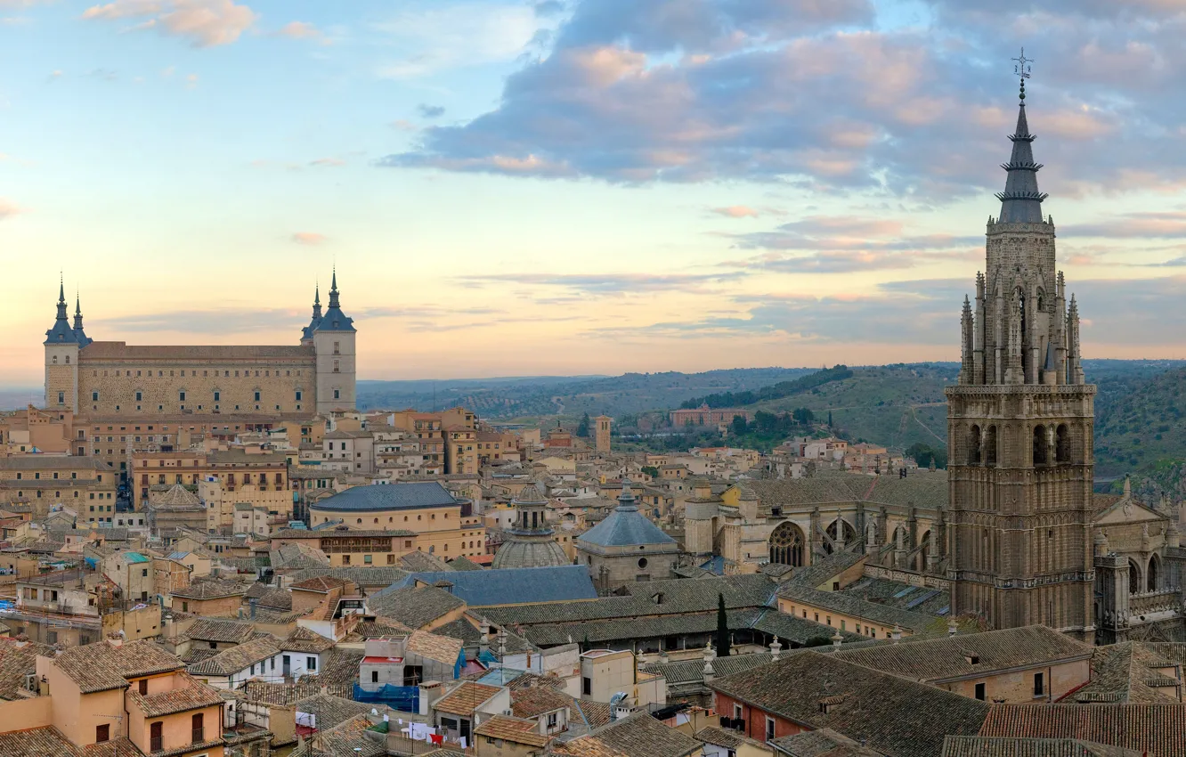 Photo wallpaper castle, home, panorama, Spain, Toledo