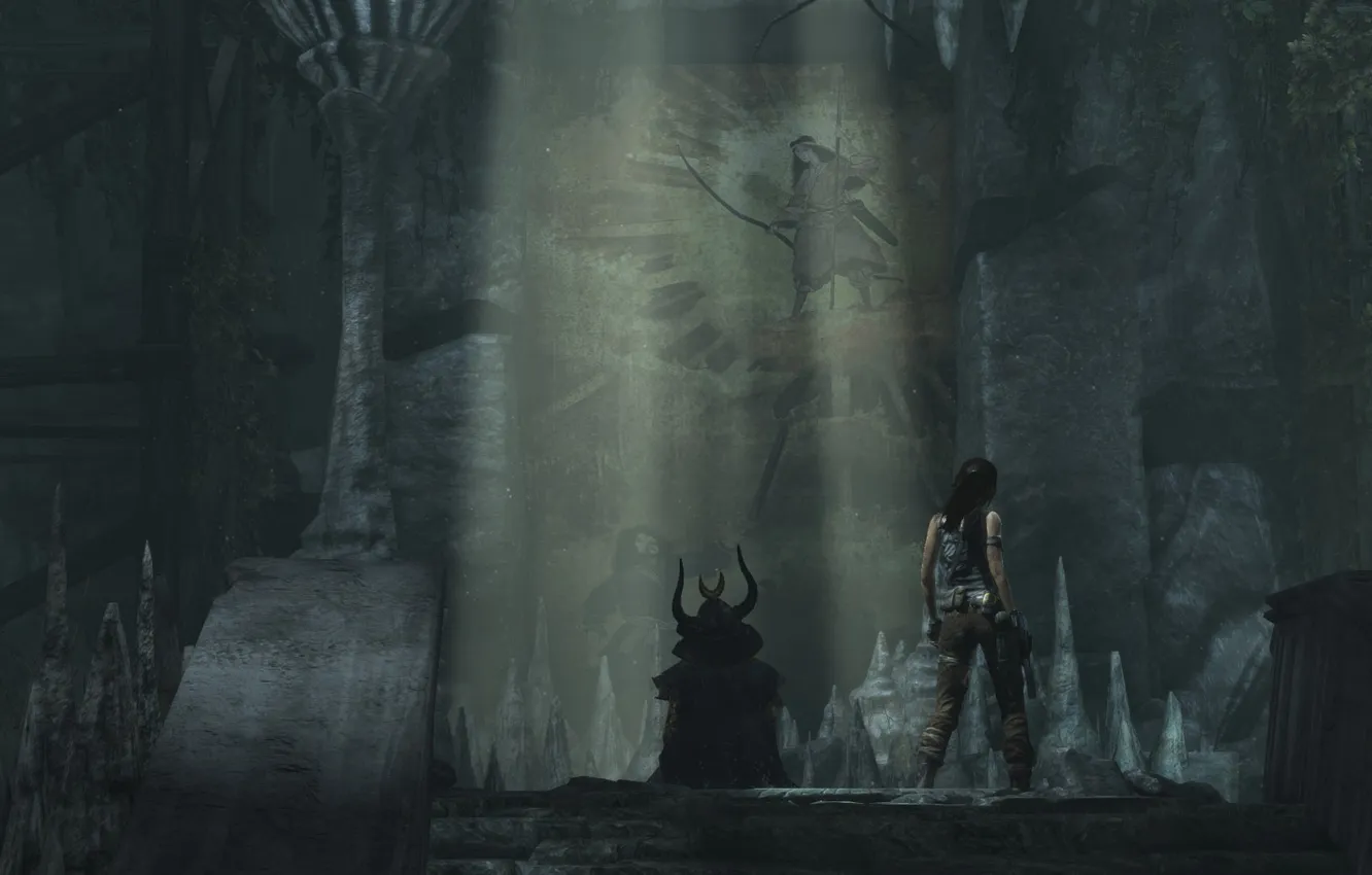 Photo wallpaper Tomb Raider, game, Lara Croft, 2013, Screenshot, Screenshot, Tomb Raider 2013, screensaver