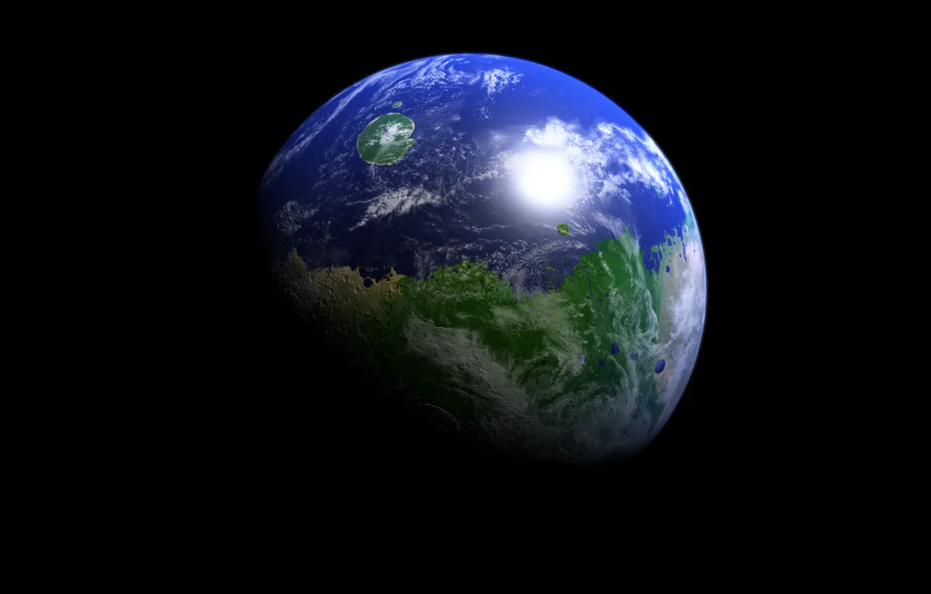 Photo wallpaper surface, the ocean, earth, planet, continents