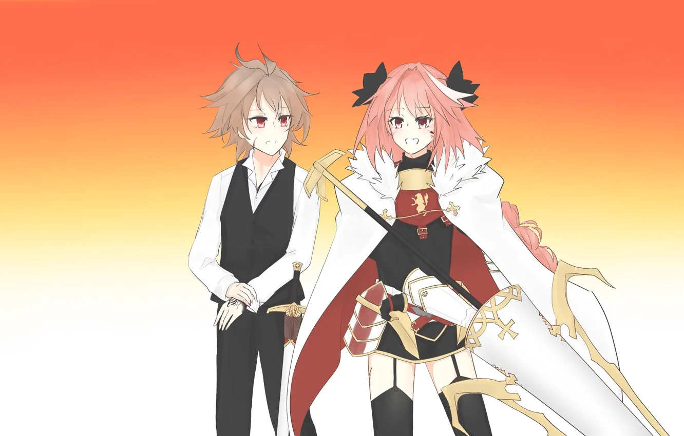 Photo wallpaper background, two, friends, Fate - Apocrypha, Fate Apocrypha