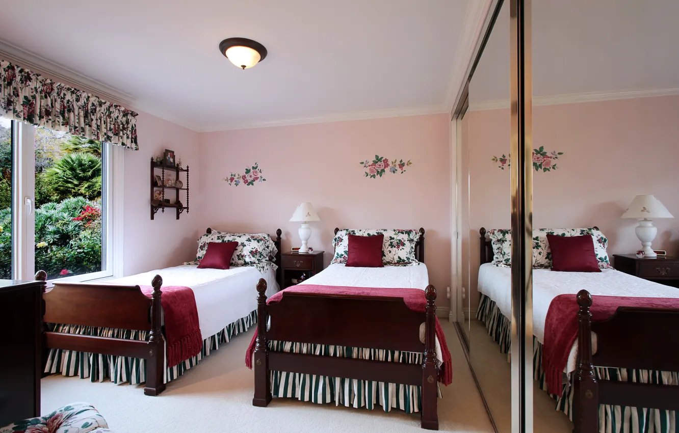 Photo wallpaper design, photo, bed, interior, pillow, bedroom