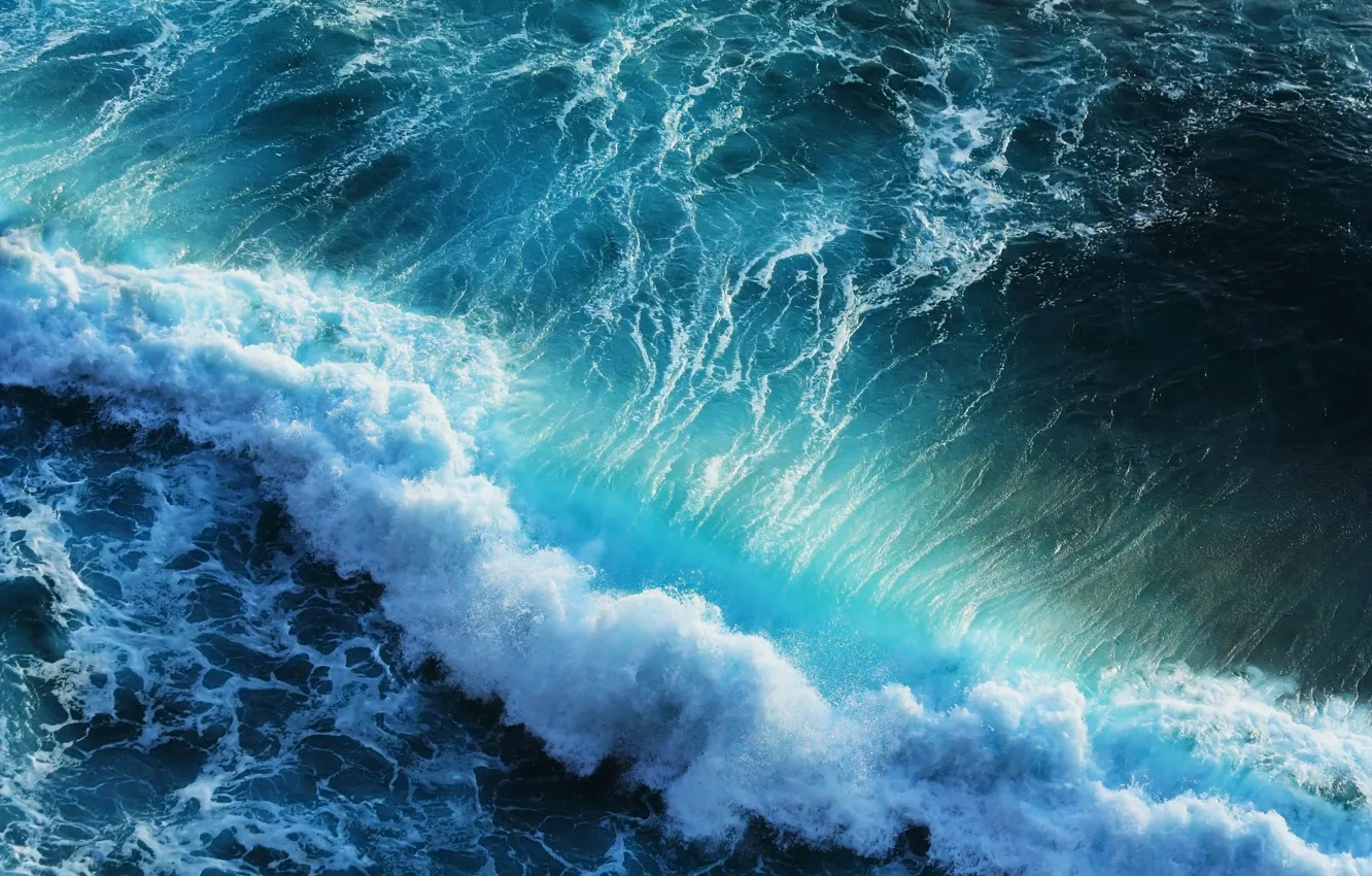 Photo wallpaper sea, foam, wave, surf