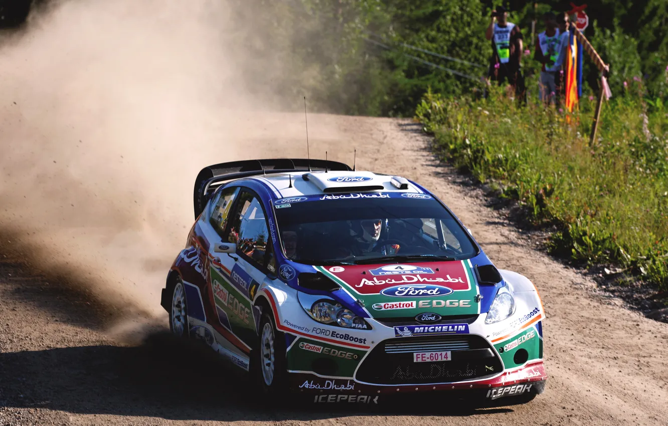 Photo wallpaper auto, race, sport, speed, Ford, dust, The hood, WRC