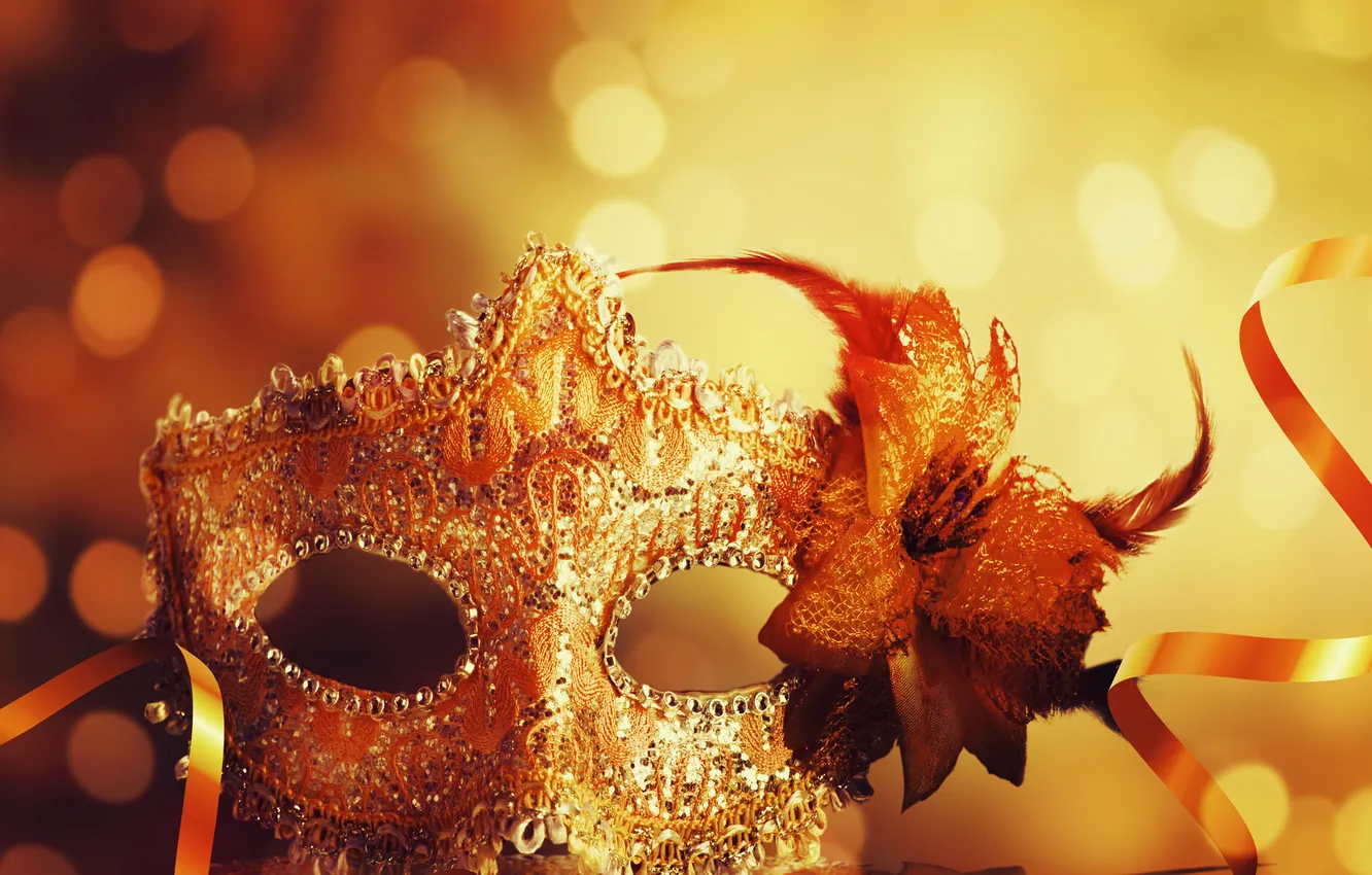 Photo wallpaper mask, tape, bokeh