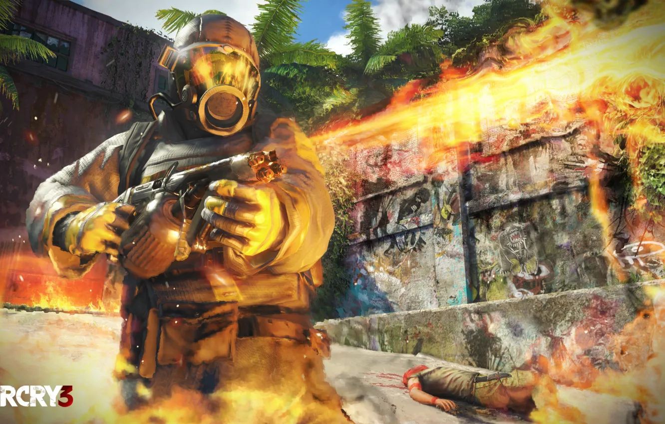 Photo wallpaper lights, the game, fire, game, Far Cry