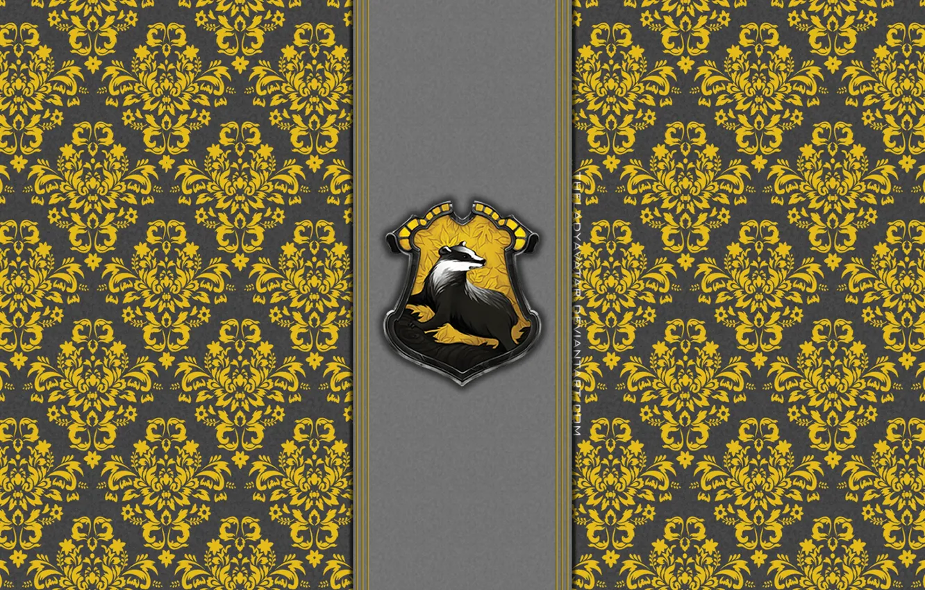 Photo wallpaper pattern, Harry Potter, Hogwarts, badger, deviantart wallpapers, Hufflepuff, Puffenduya, Hogwarts House