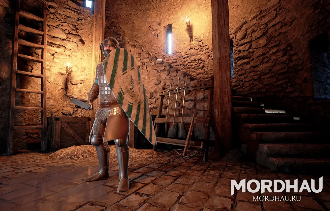 Photo wallpaper Mordhau, medieval action, multiplayer medieval action, the warrior of the middle ages