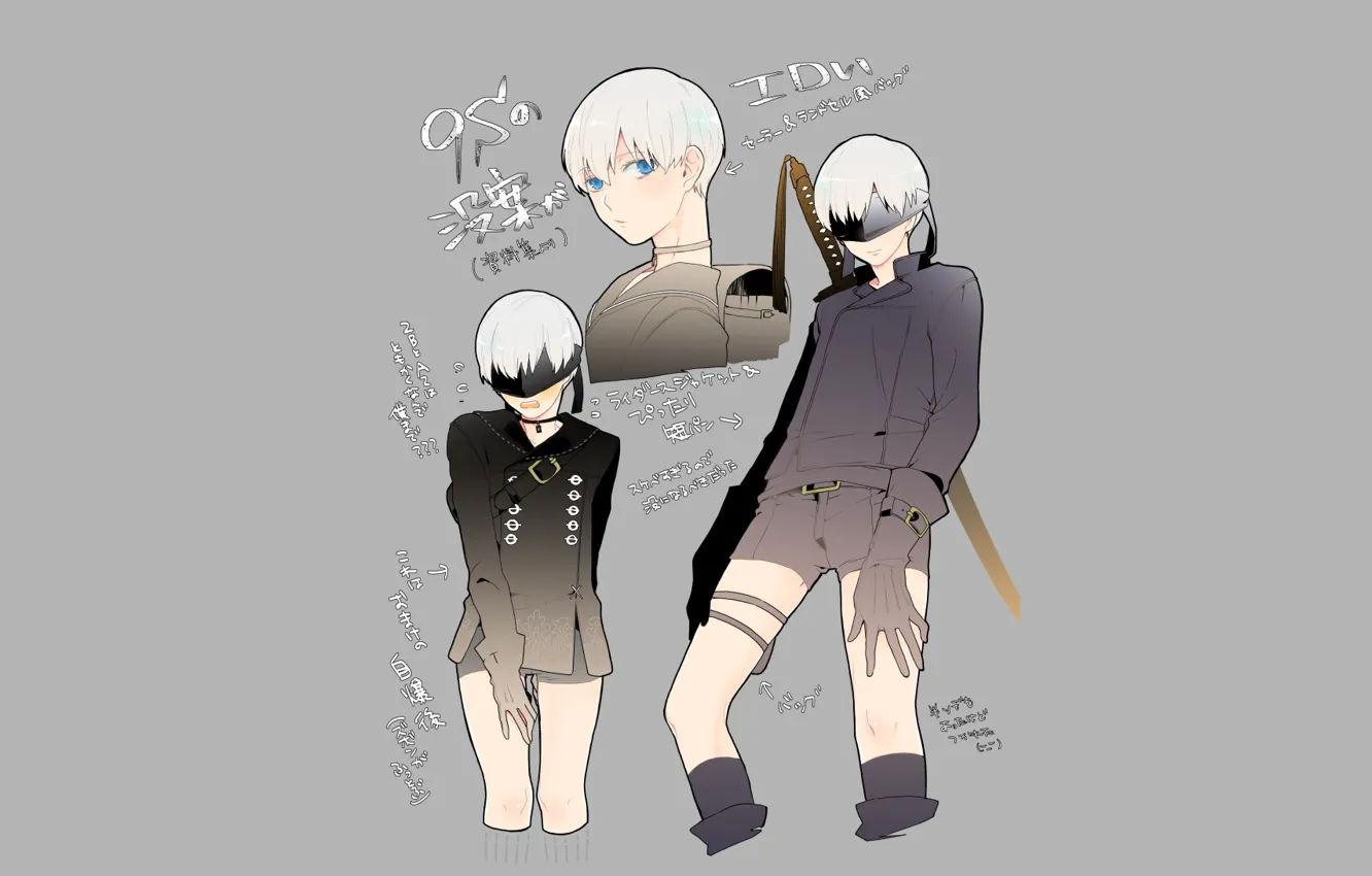 Photo wallpaper background, boy, guy, Nier Automata, YoRHa No 9 Type S