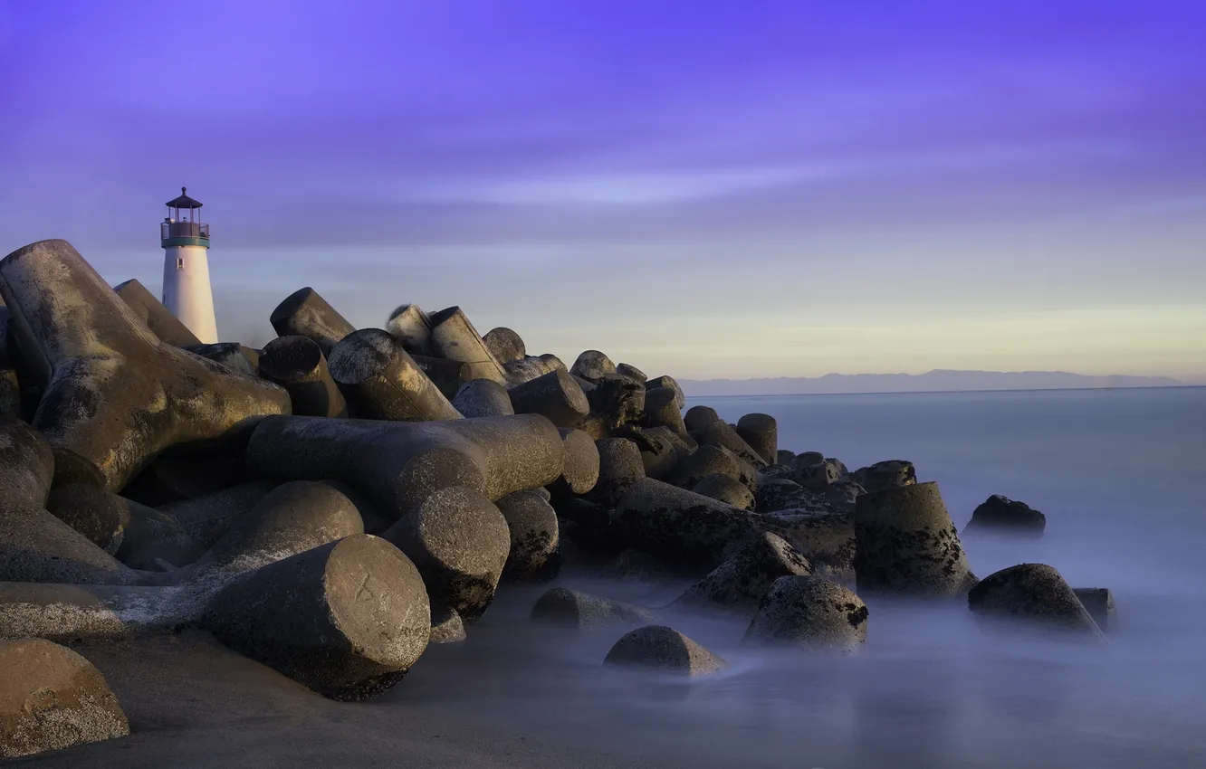 Photo wallpaper sea, landscape, lighthouse