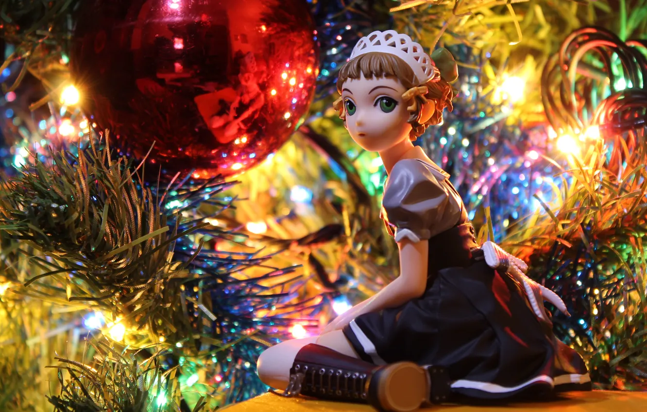 Photo wallpaper new year, doll, girl, figures, ANIME