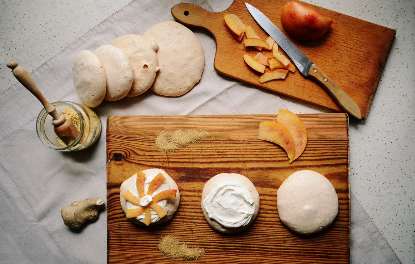 Photo wallpaper food, cookies, knife, sweets