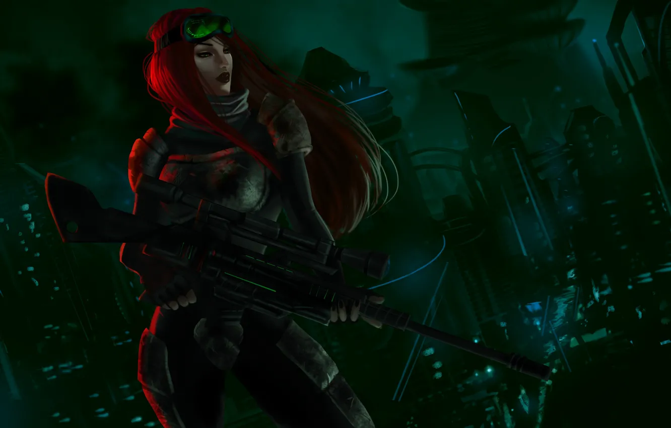 Photo wallpaper red, sniper, Caitlyn, Special Ops