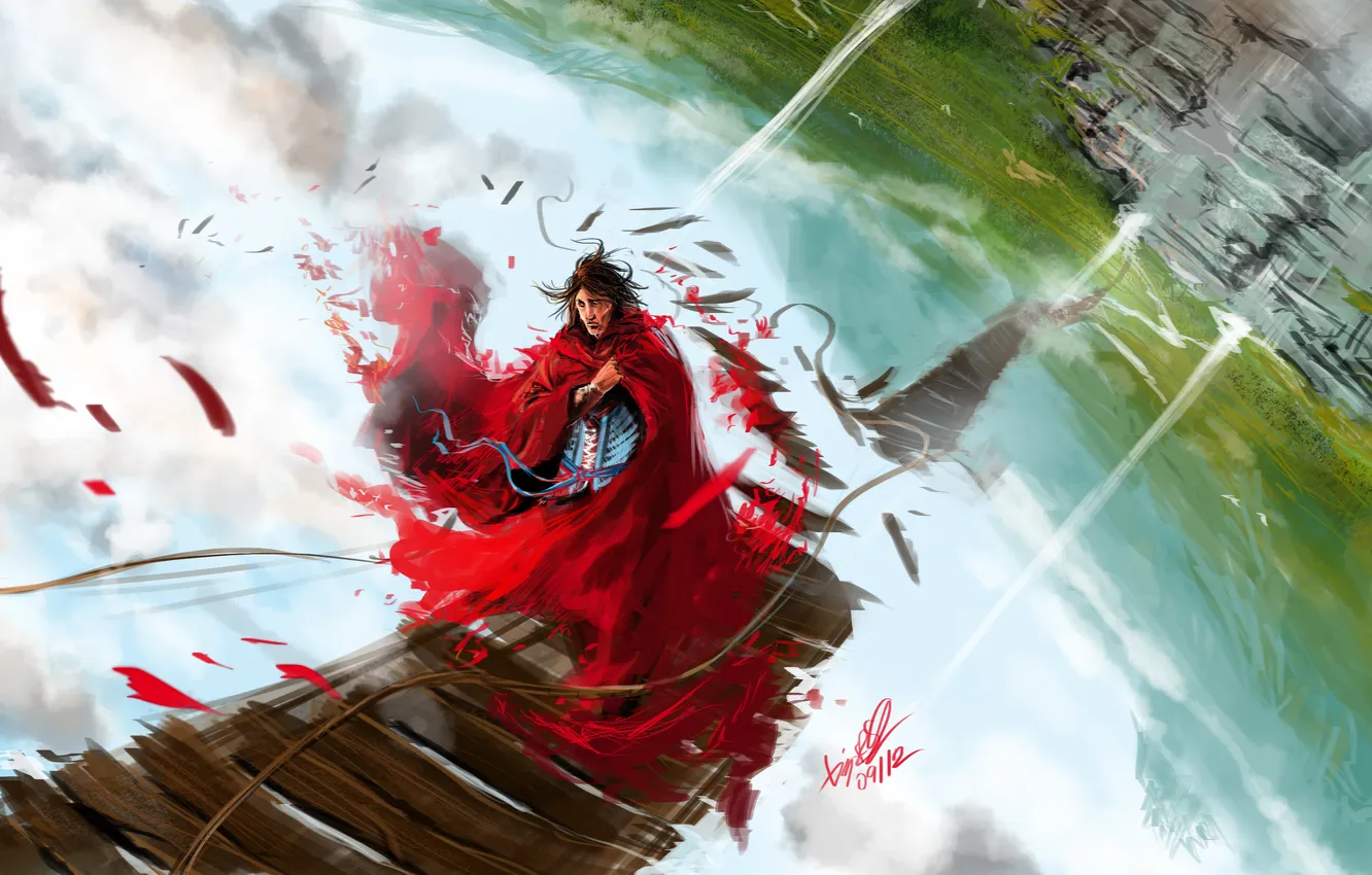 Photo wallpaper art, male, wooden bridge, DiegooCunha