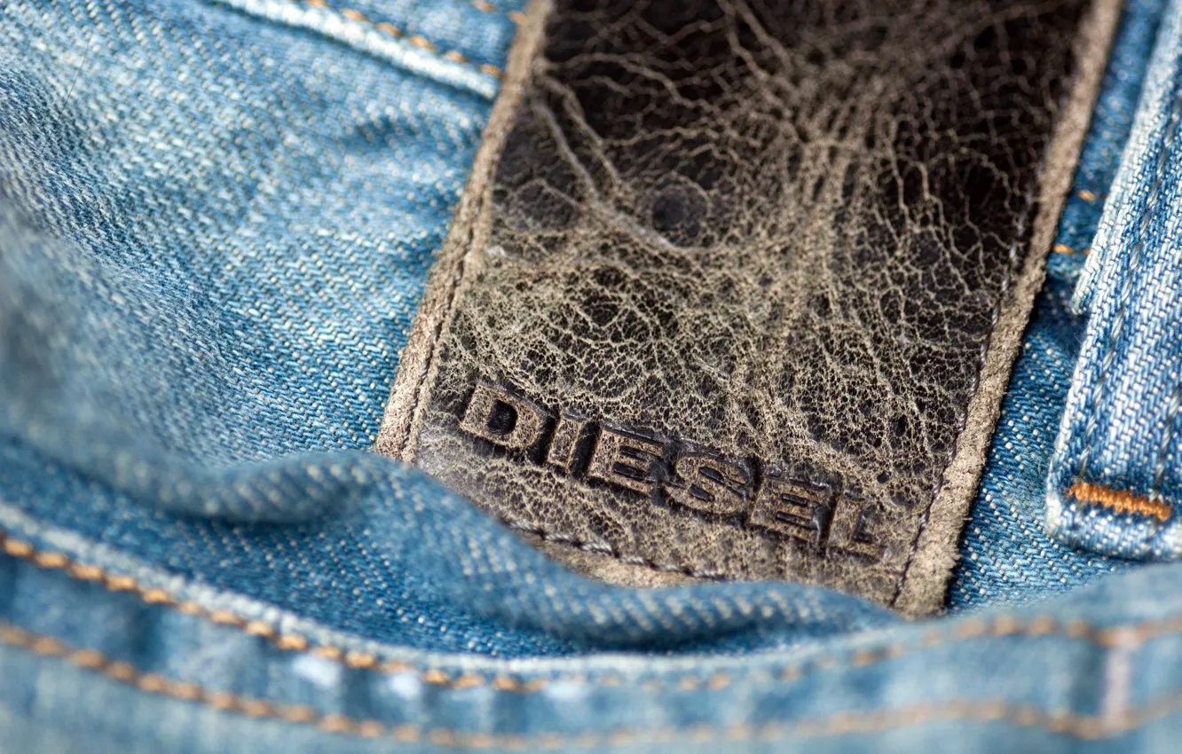 Photo wallpaper macro, jeans, Diesel