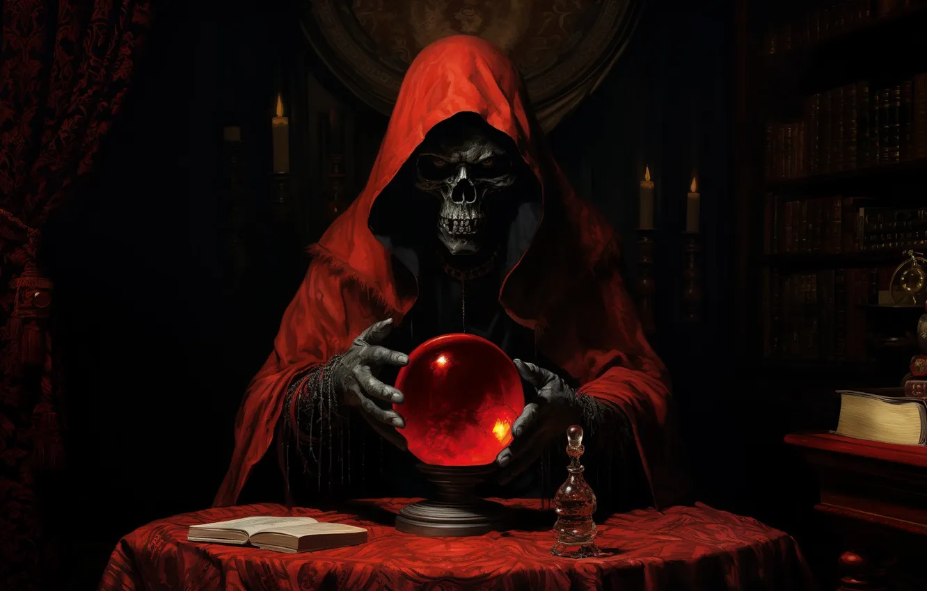 Photo wallpaper fantasy, skeleton, dark