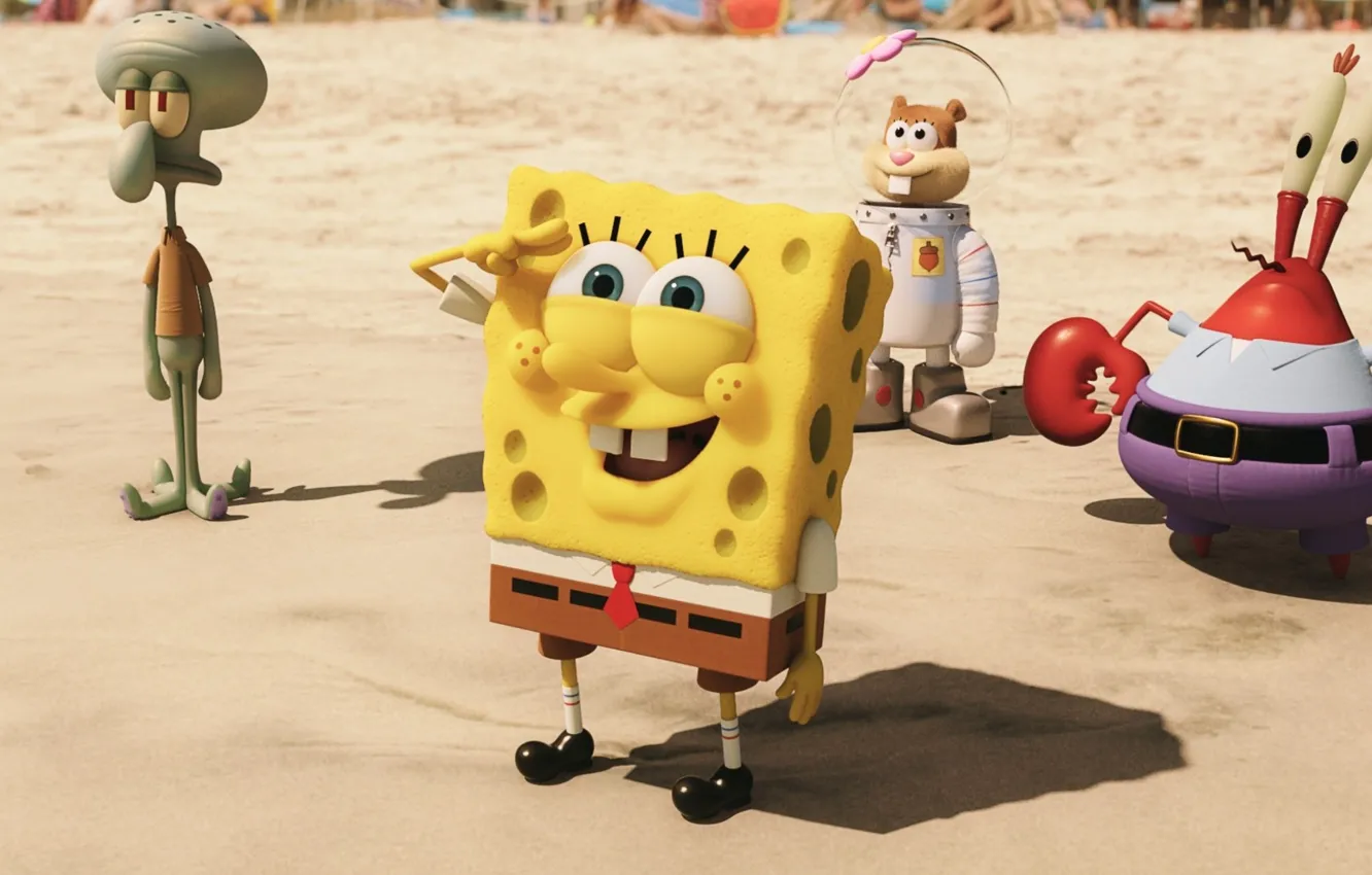 Photo wallpaper sand, animated film, SpongeBob SquarePants, animated movie, suna, Spongebob, The SpongeBob Movie: Sponge Out Of …