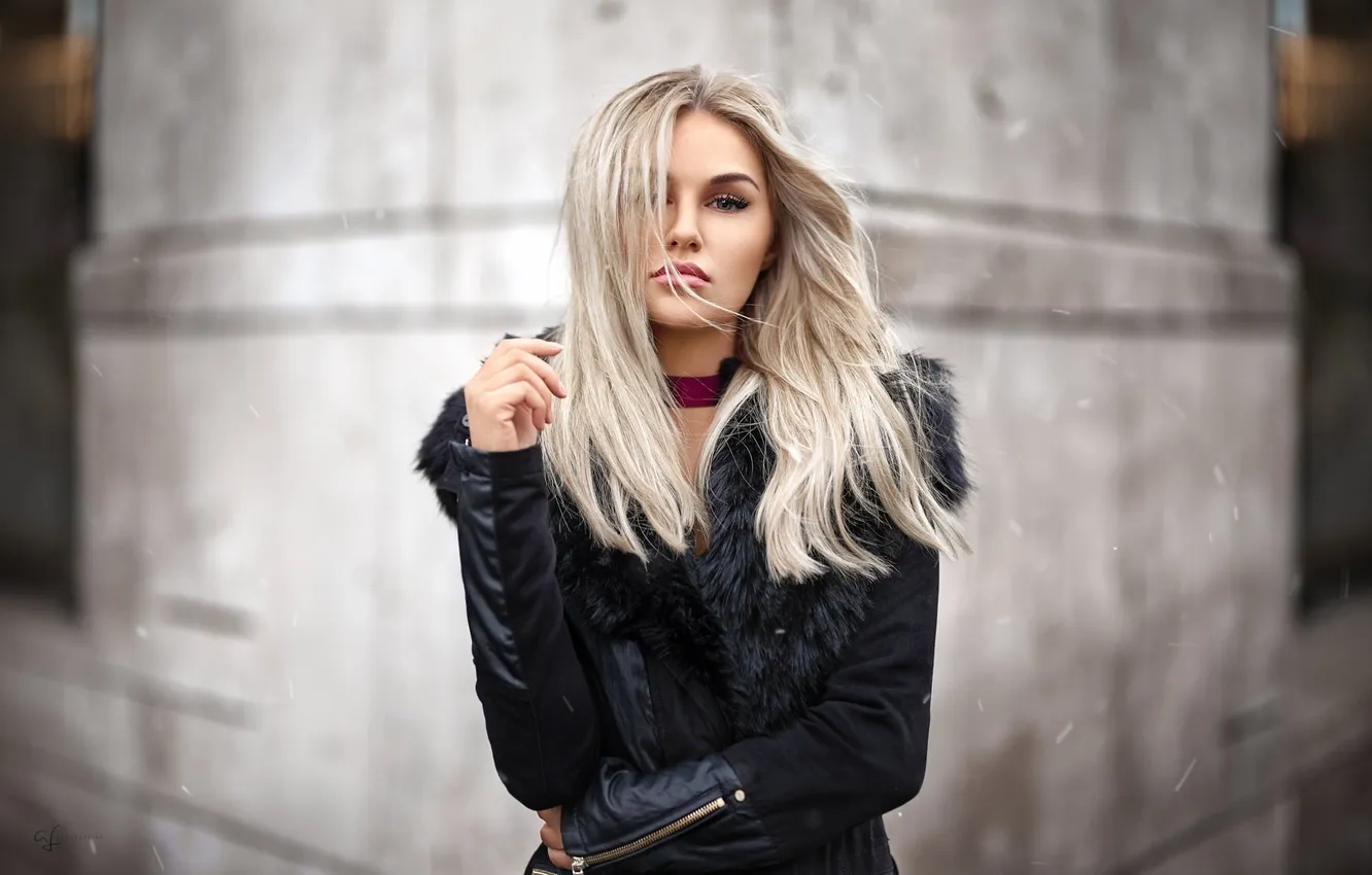 Photo wallpaper look, pose, model, portrait, makeup, hairstyle, blonde, is