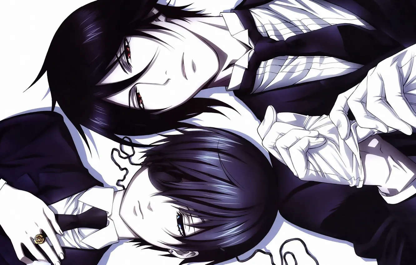 Photo wallpaper anime, art, Dark Butler, Sebastian Michaelis, Ciel Phantomhive, Ciel Phantomhive, Sebastian Michaelis, Black Butler