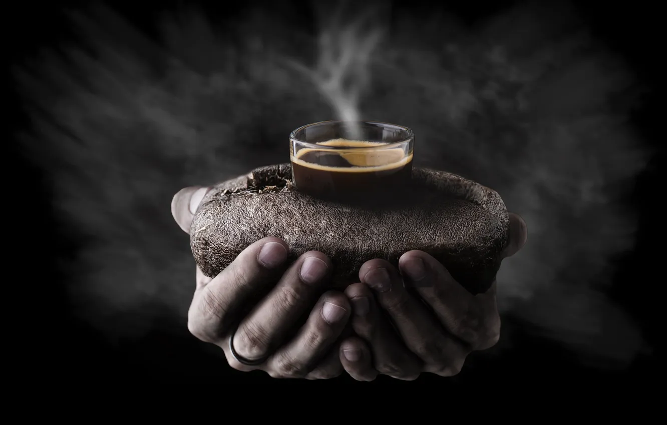 Photo wallpaper cup, liquid, drink, hands