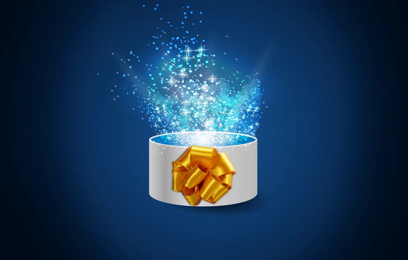 Photo wallpaper box, design, blue, sparks, magical