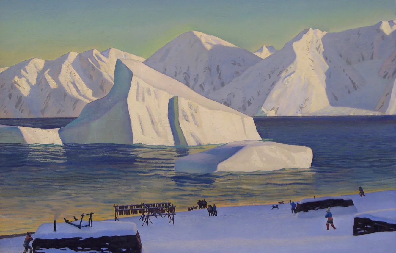 Photo wallpaper landscape, picture, Rockwell Kent, Rockwell Kent, The Beginning Of November. North Greenland