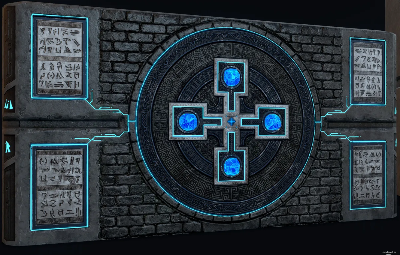 Photo wallpaper cross, monolith, Battle Frontier, Ancient Temple map