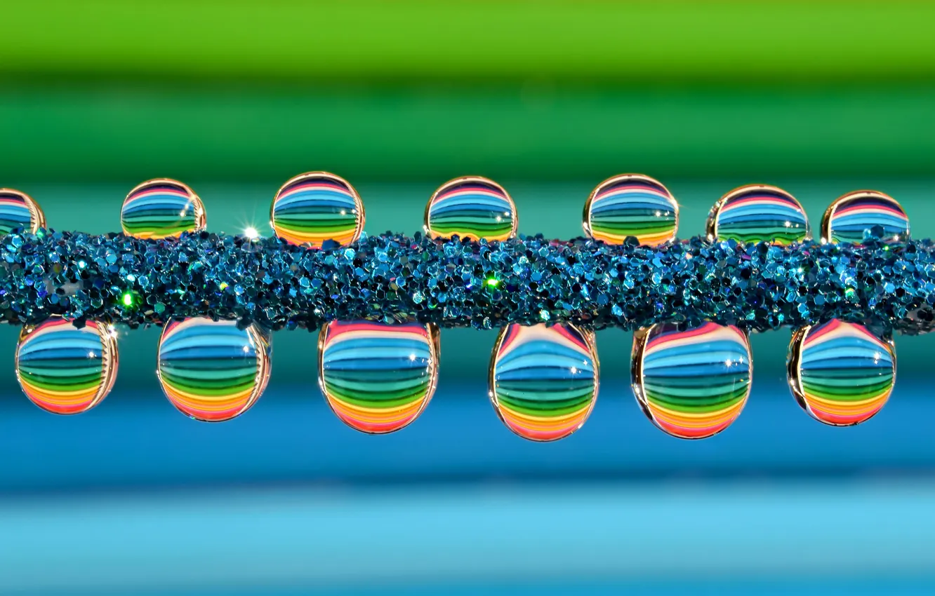 Photo wallpaper water, drops, Rosa, color, a number