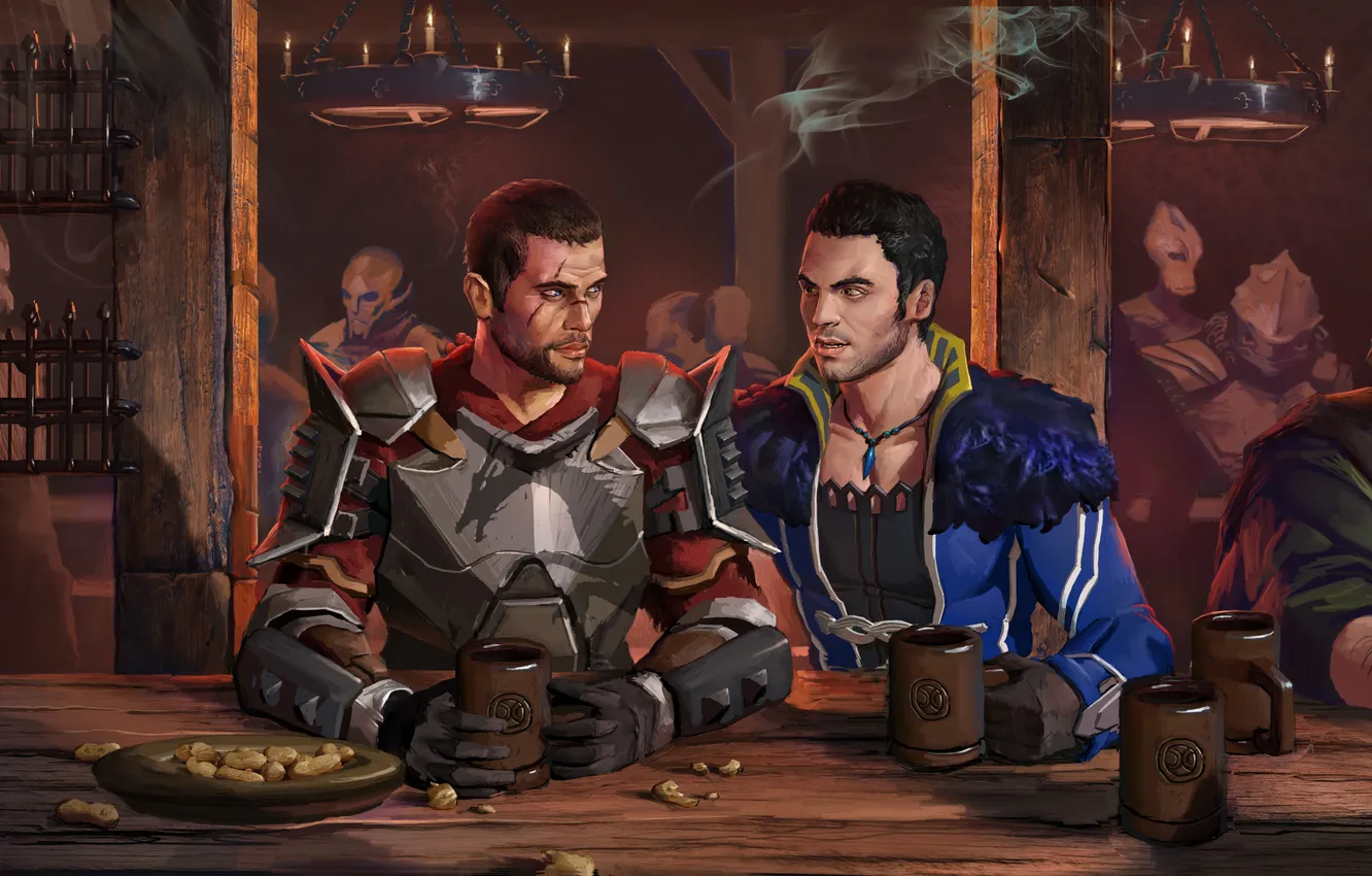 Photo wallpaper art, mass effect, shepard, bioware, Kaidan Alenka