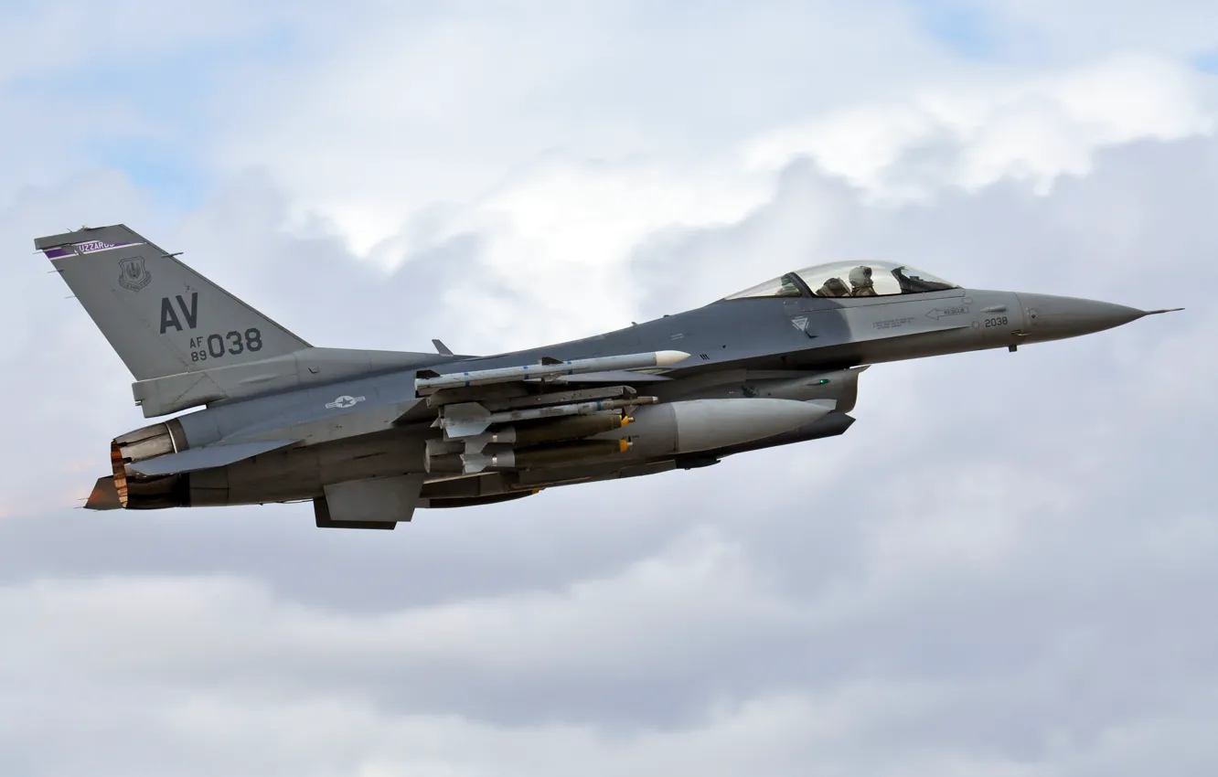 Photo wallpaper flight, fighter, F-16CM