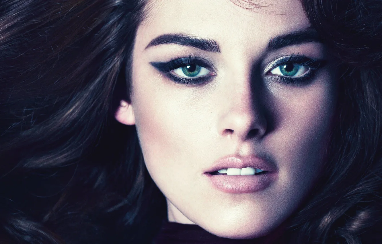 Photo wallpaper look, girl, face, arrows, makeup, actress, beautiful, Kristen Stewart