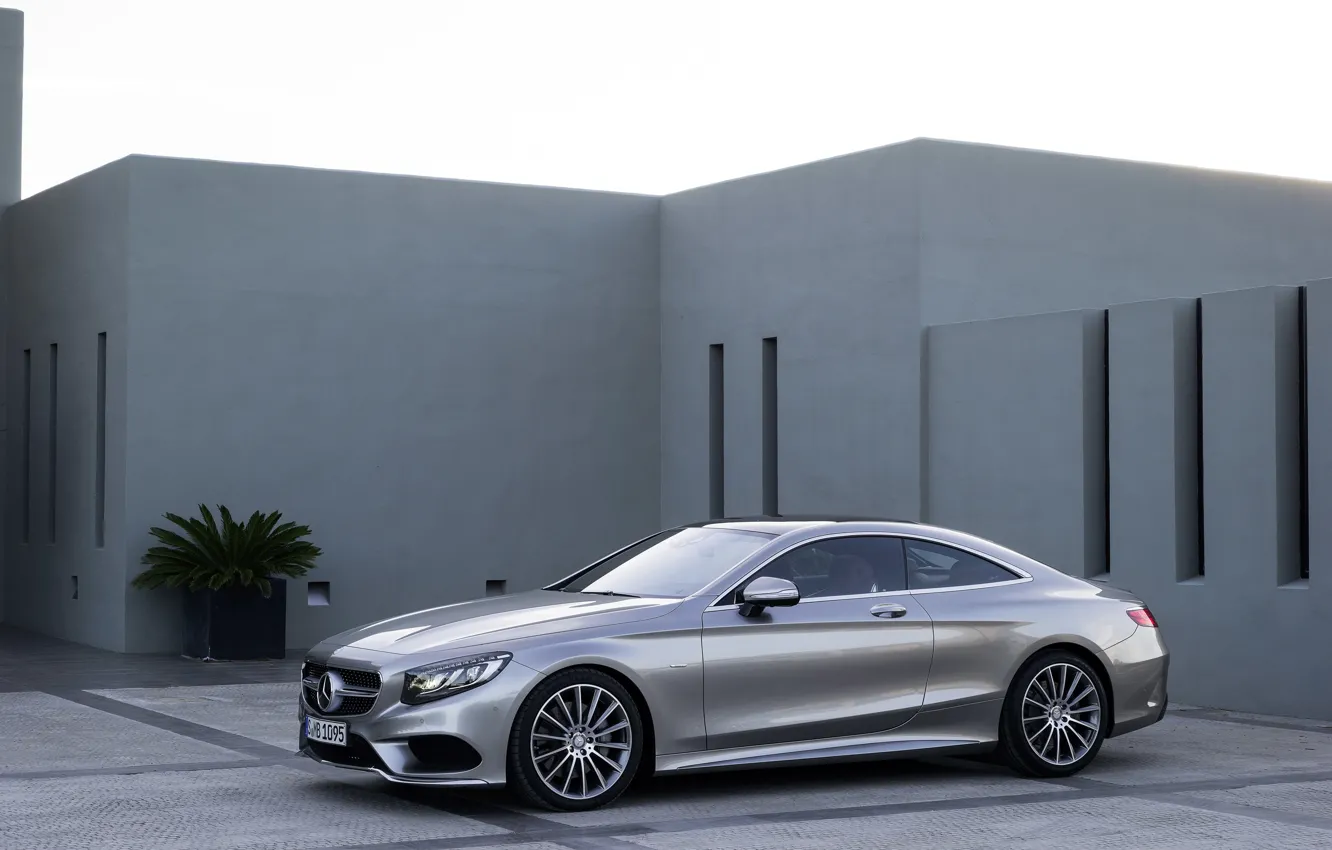 Photo wallpaper Mercedes Benz, Coupe, Silver, S-Class