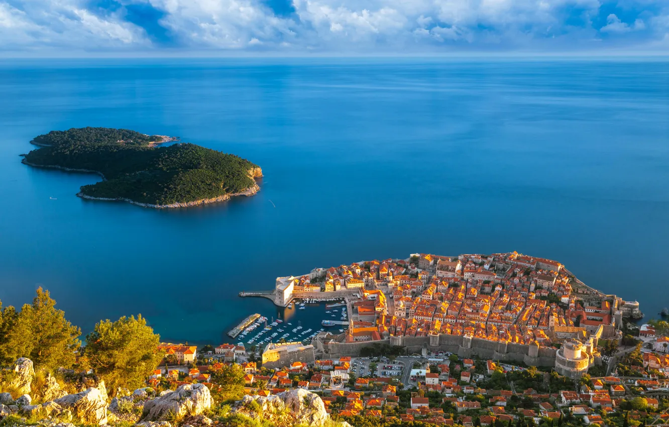Photo wallpaper sea, island, Croatia, Dubrovnik