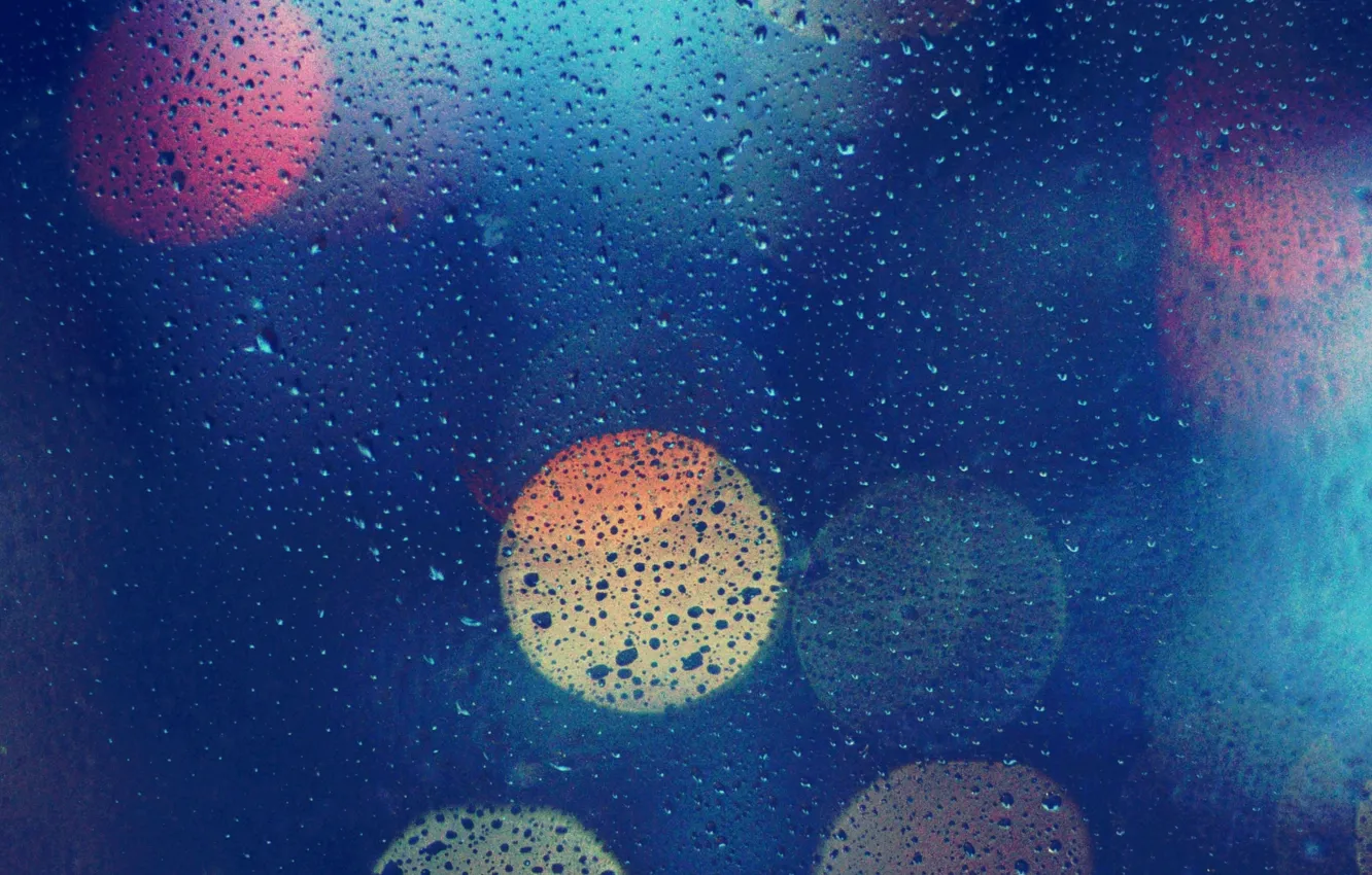 Photo wallpaper glass, drops, glare