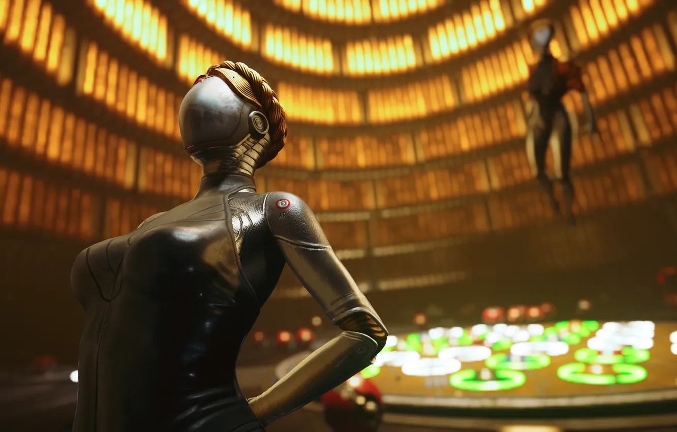 Photo wallpaper gold, ballerina, cold, Twins, Twins, Atomic Heart, Balerinas, Robo twins