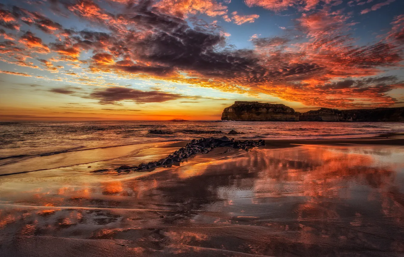 Photo wallpaper sea, sunset, Australia, Victoria, The Cove