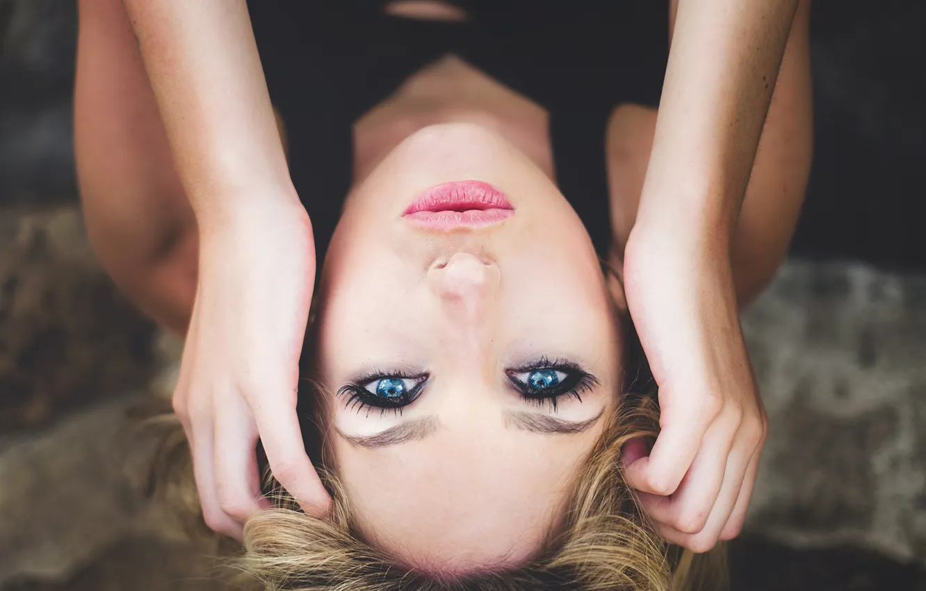 Photo wallpaper eyes, girl, face, makeup