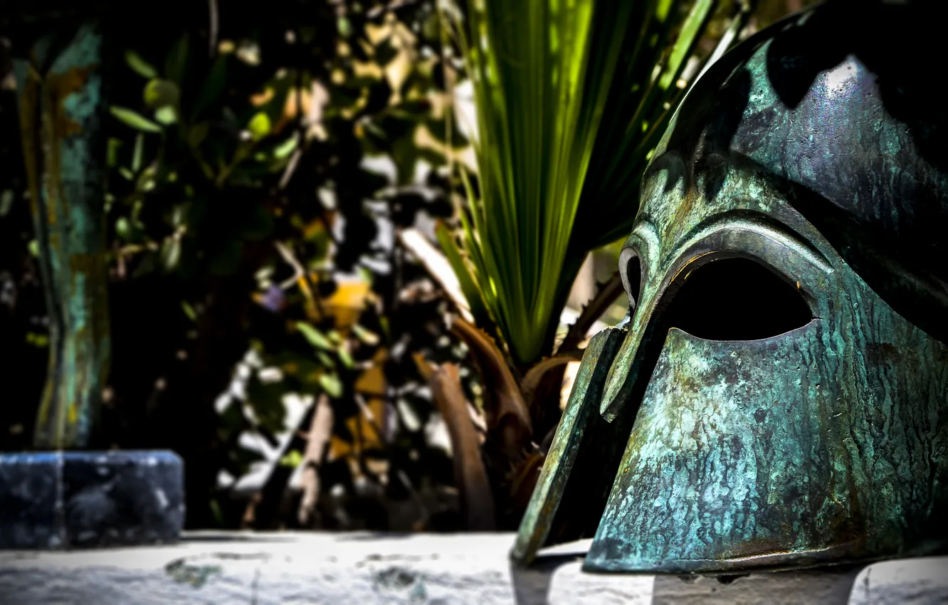 Photo wallpaper background, Greece, Sparta, helmet