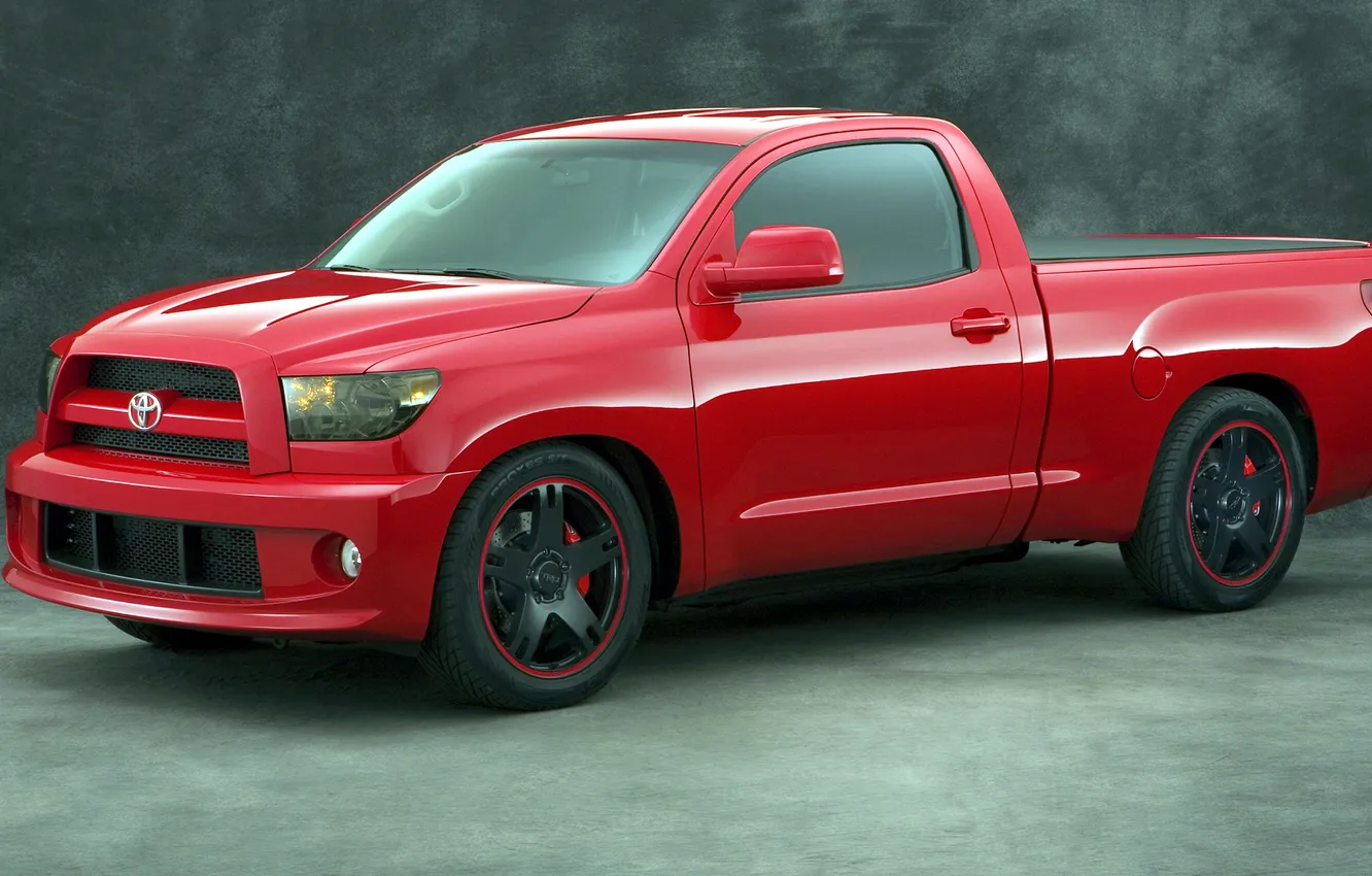 Photo wallpaper red, pickup, tundra