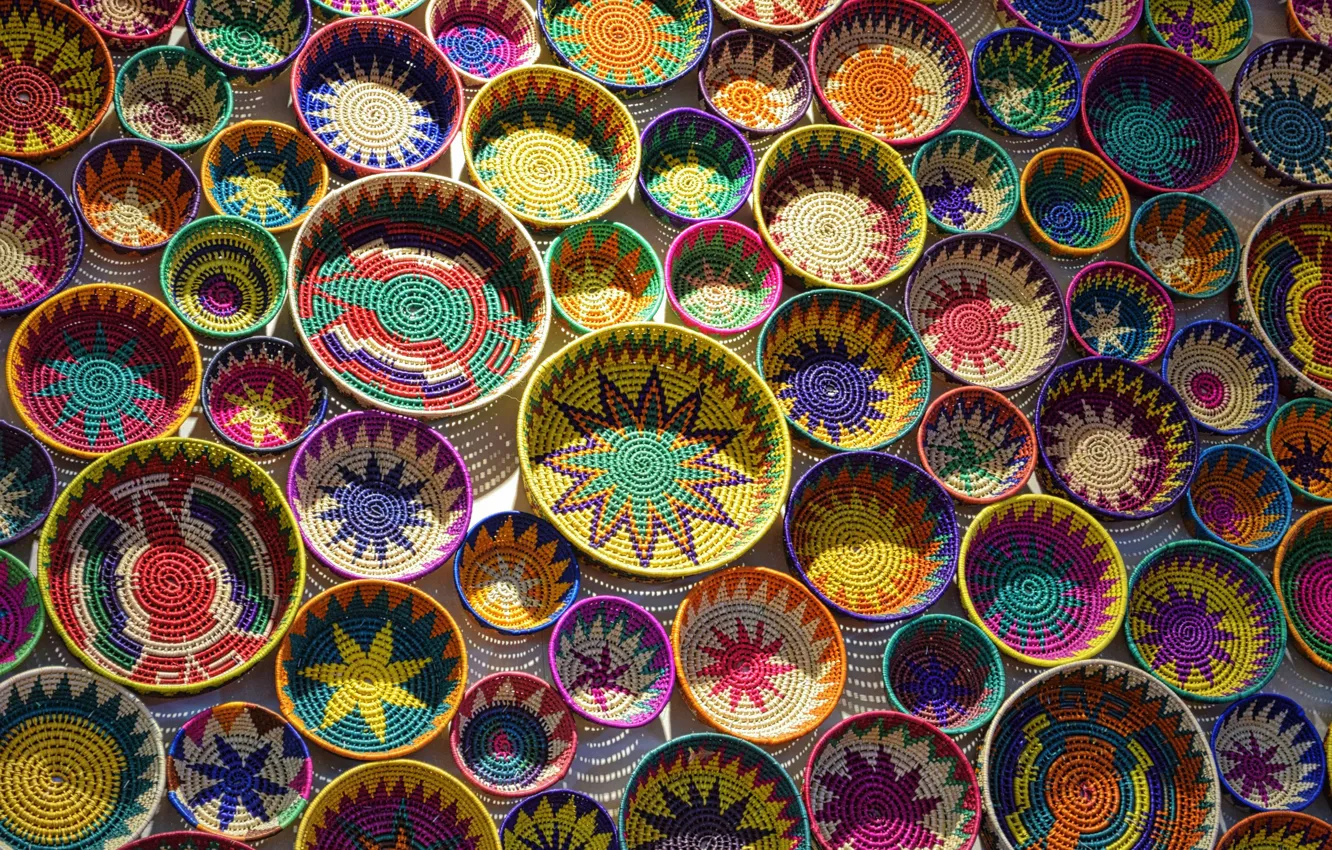 Photo wallpaper color, form, Baskets
