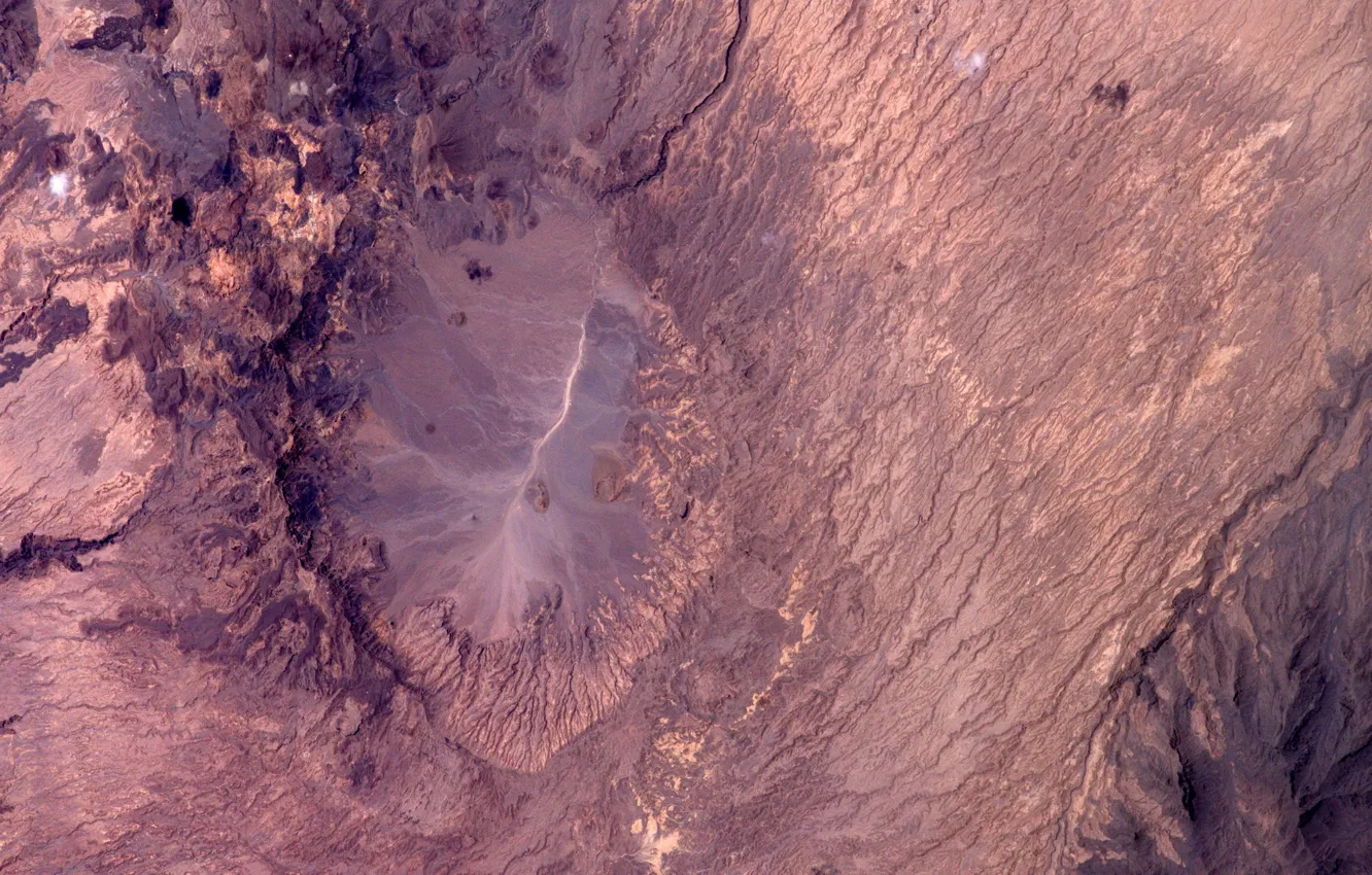 Photo wallpaper crater, Earth from space, Chad