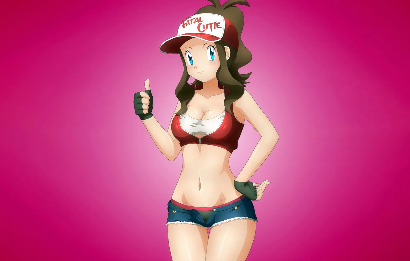 Photo wallpaper girl, sexy, lingerie, bra, cleavage, shorts, panties, long hair