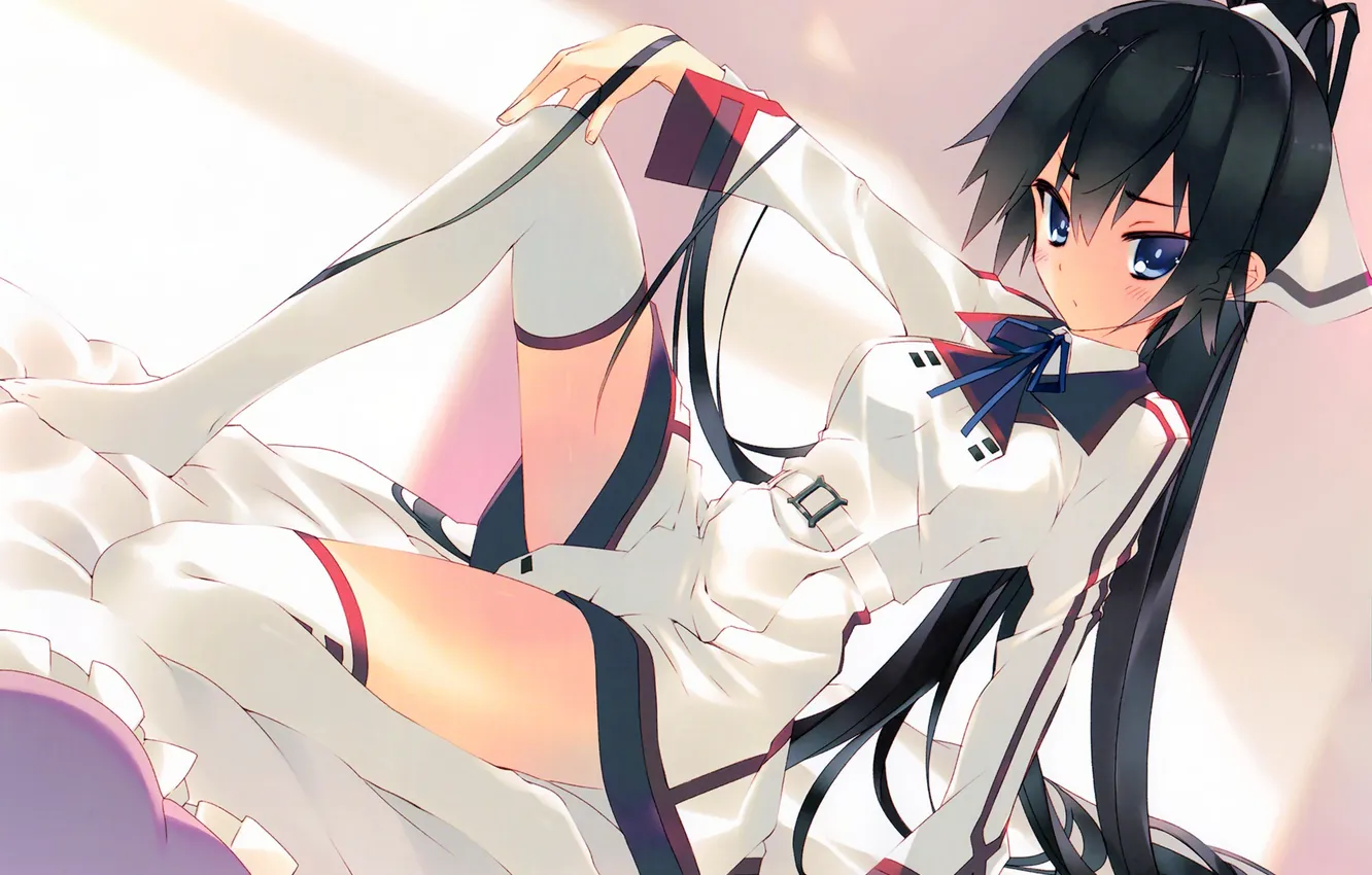 Photo wallpaper girl, art, form, sitting, arikawa satoru, Infinite Stratos, Shinonono Houki