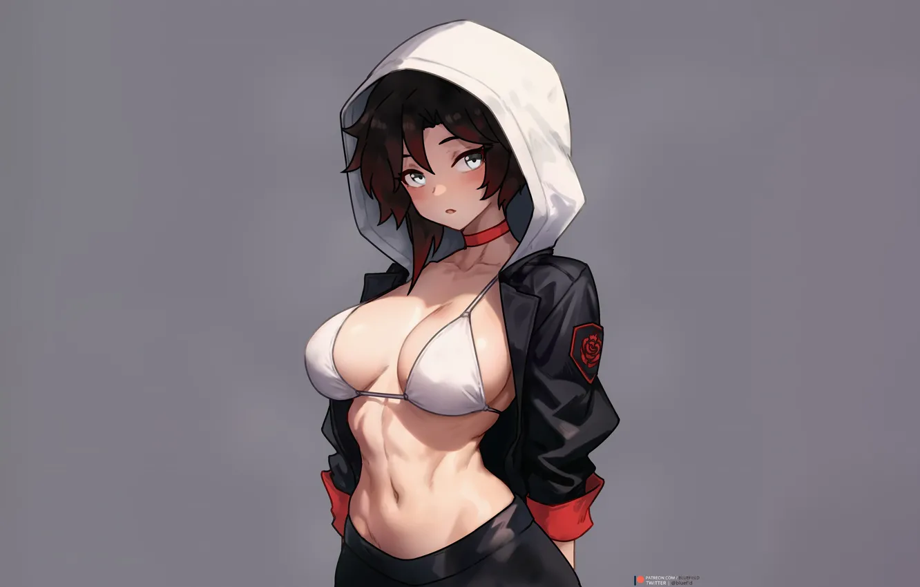 Photo wallpaper cleavage, short hair, dark hair, White Bikini, sideboob, Big boobs, looking at viewer, athletic female