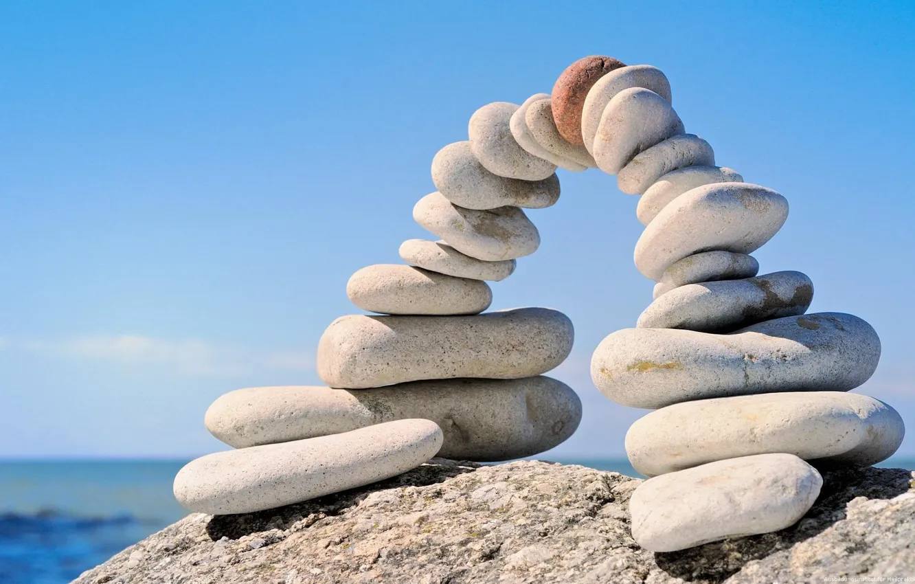 Photo wallpaper macro, stones, the bridge, stones