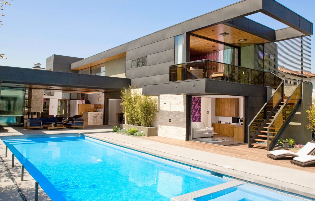 Photo wallpaper Villa, pool, architecture, terrace, Washington, Riggs Place Residence, by Soler Architecture