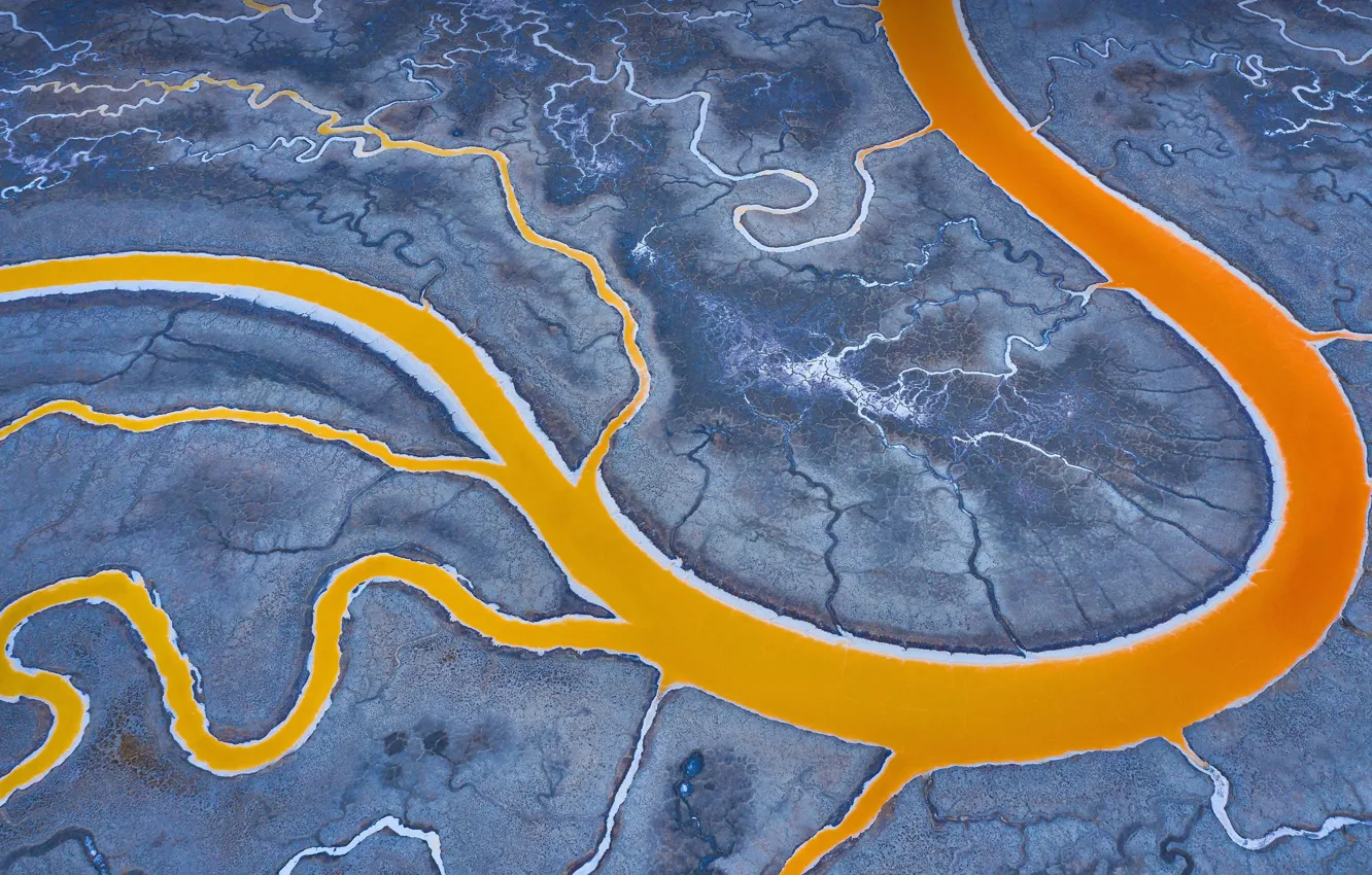 Photo wallpaper USA, San Francisco Bay, 2022, Salt Flats