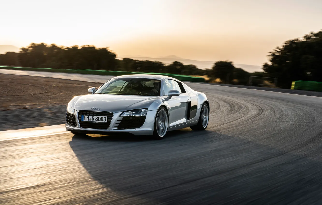 Photo wallpaper Audi, Audi R8, Quattro, speed, track, R8