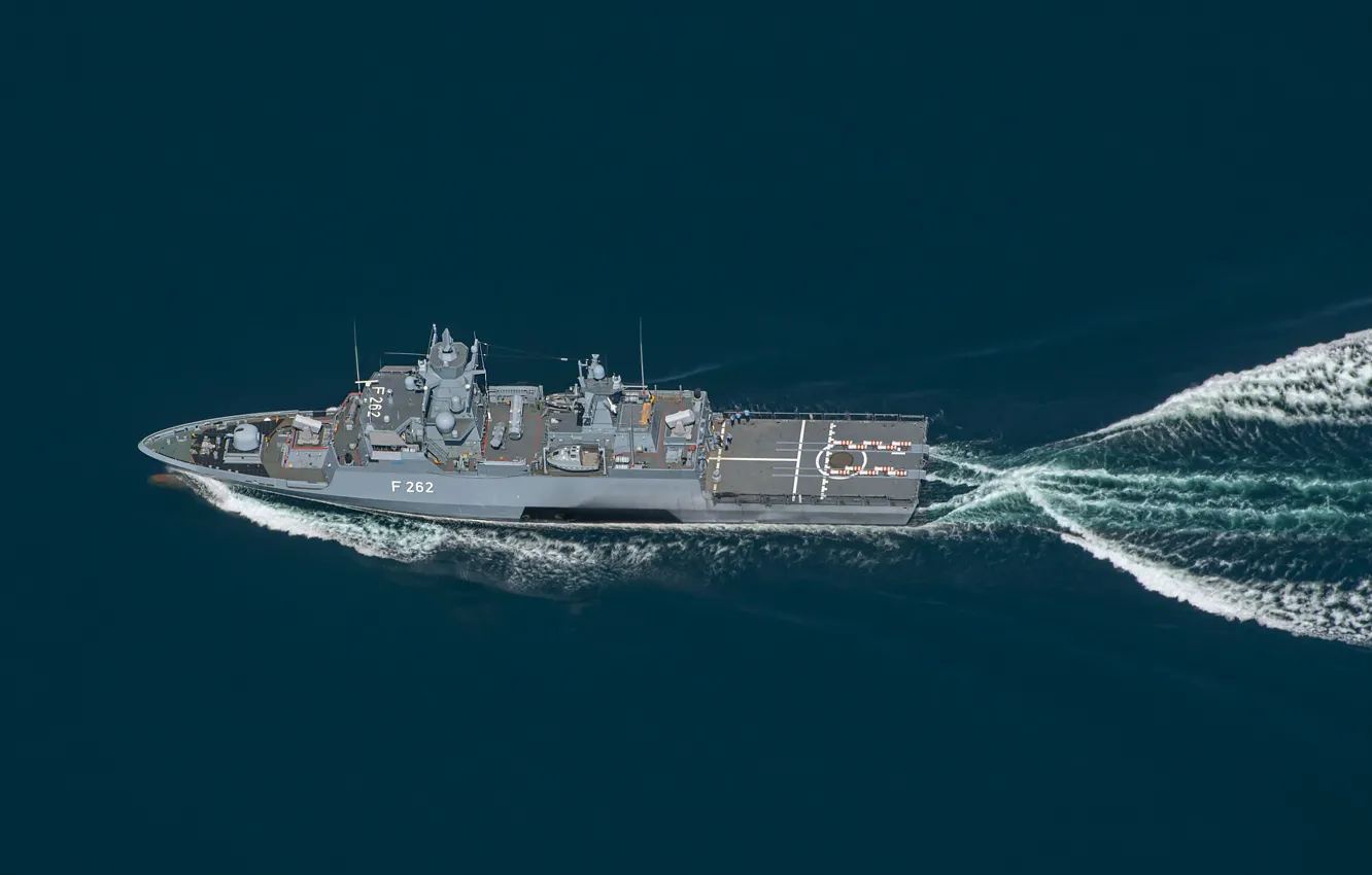 Photo wallpaper Corvette, The German Navy, FGS Erfurt