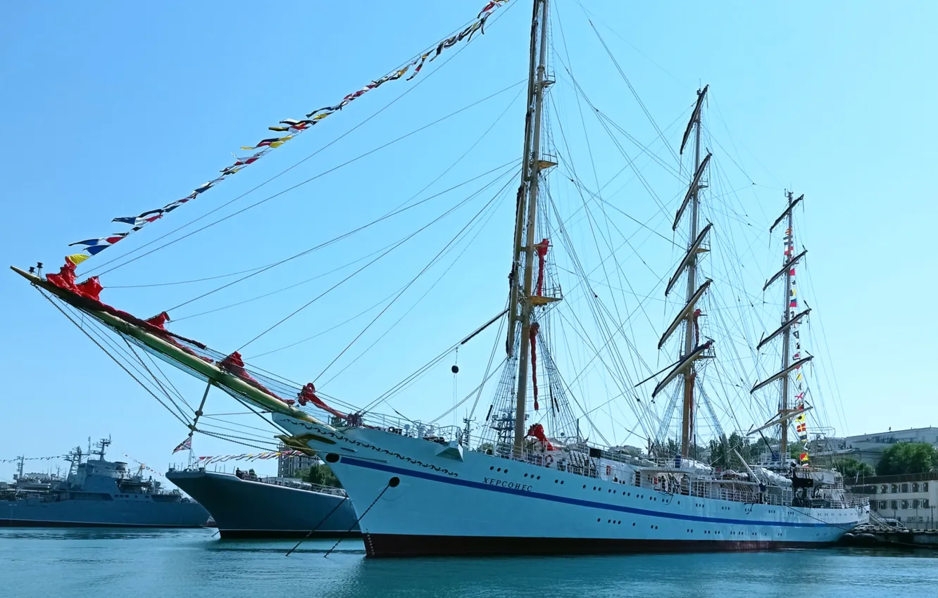 Photo wallpaper ship, sailing, training, Hersonissos